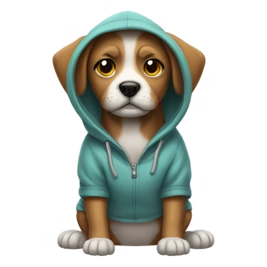 Dog wear a hoodie sticker