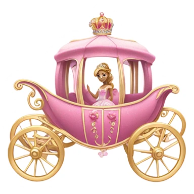 pink carriage princess sticker