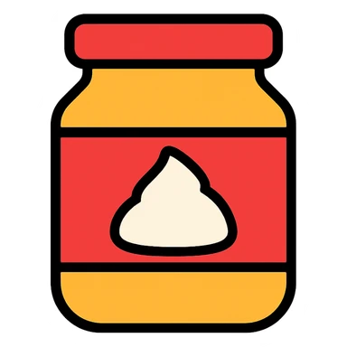 colored outline icon of a mayonnaise jar sticker