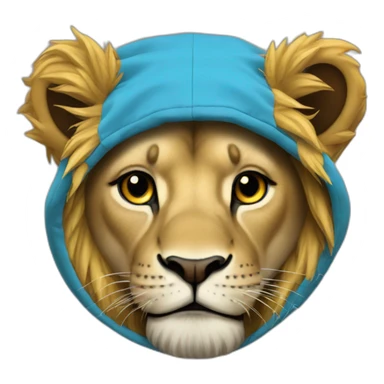 Un lion Cagoule sticker