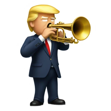 Donald trump playing a trumpet sticker