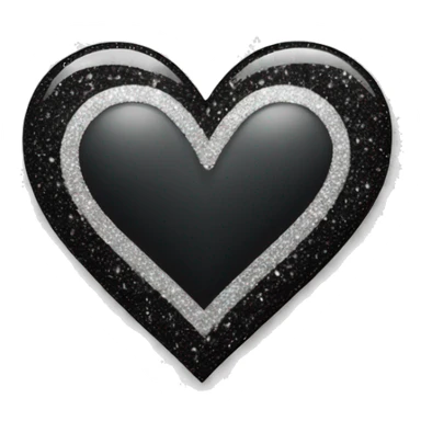 a heart with black and white gradient and with sparkles sticker