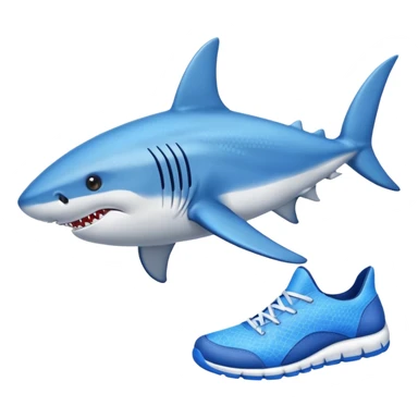 Tiburón con zapatos azules  sticker