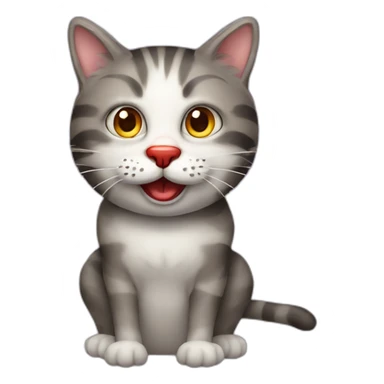 cat wearing a clown wig sticker