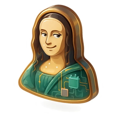 Mona Lisa with a sarcastic expression sticker