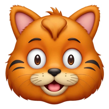 Garfield emoji making silly face sticker