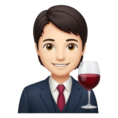 wine expert dark hair sticker