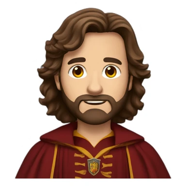 long brown haired bearded man in gryffindor hogwarts robes sticker