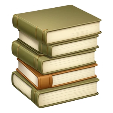 Stack of khaki colored books sticker