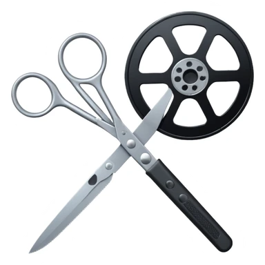 cutting film reel with scissors sticker