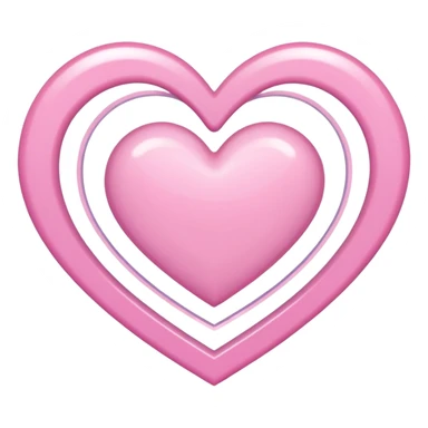 A shiny, light pink heart at center. Around it, 3 concentric pink rings (like ripples) with tiny sparkling particles pulled inward toward the heart.  sticker