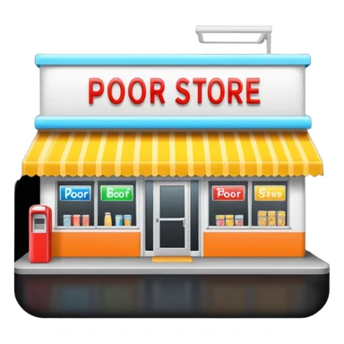 Convenience store named poor store and more sticker