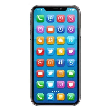 smartphone with a colorful app grid sticker