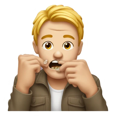 human biting their nails sticker