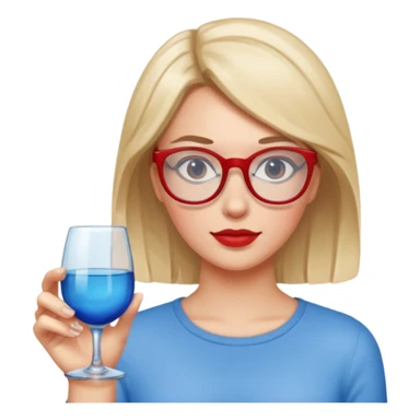 woman with glasses one glass red one glass blue sticker