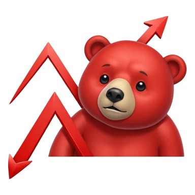bear market falling finances sticker