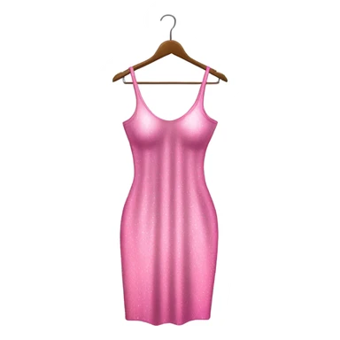 sparkly pink long bodycon dress on hanger sticker