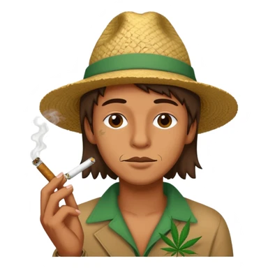 someone smoking a marijuana joint sticker