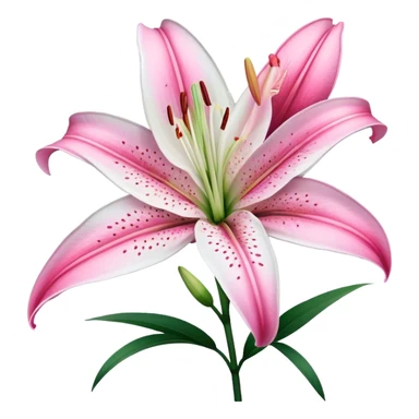 single Bi-Colored Oriental Lily, straight stem sticker