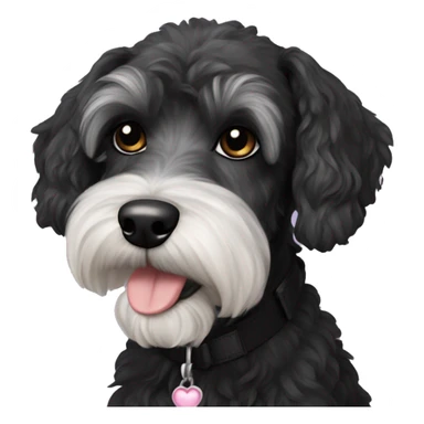 schnauzer cross mini poodle black dog sticker