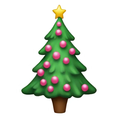 A pink Christmas tree sticker