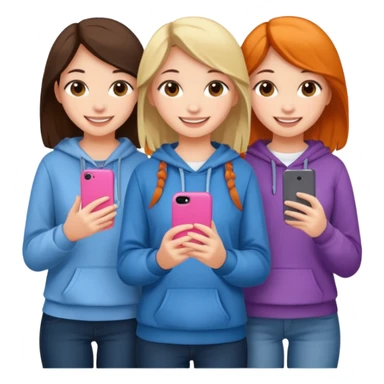 group of cute teenage girls sticker