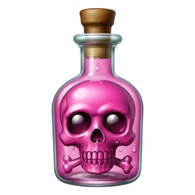 glitter toxic pink potion with dead symbol
 sticker