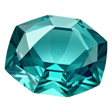Faceted indicolite tourmaline with teal-blue hue and brilliant cut sticker