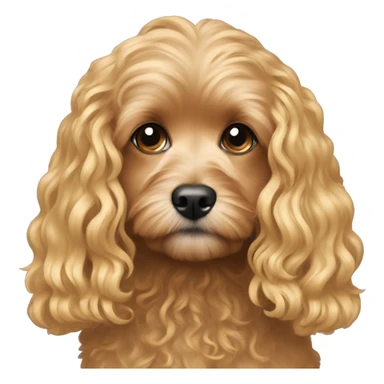 Cavapoo with girl, long blonde hair sticker