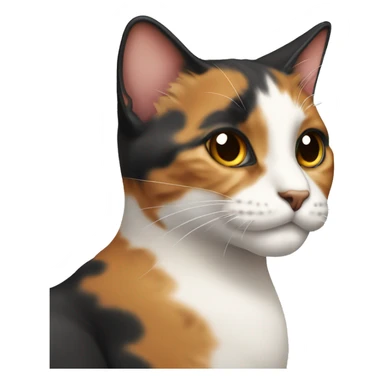 Calico cat with a rounded head sticker