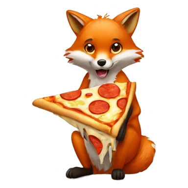 fox that eats a pizza sticker