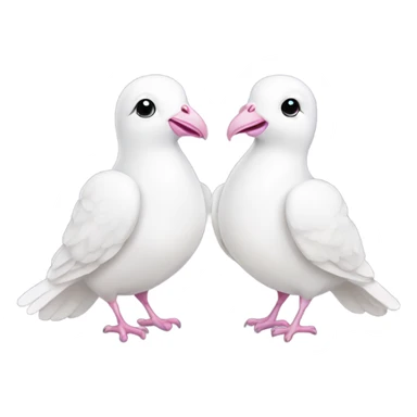 Two White doves with light pink bows around their necks sticker