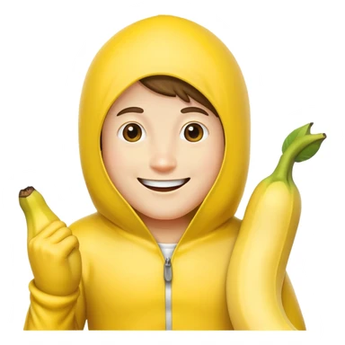 person wearing a banana costume sticker