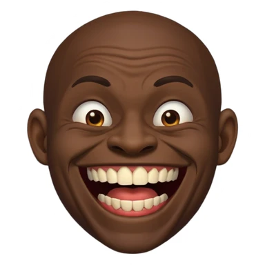 A black habshi man with ugly teeth laughing sticker