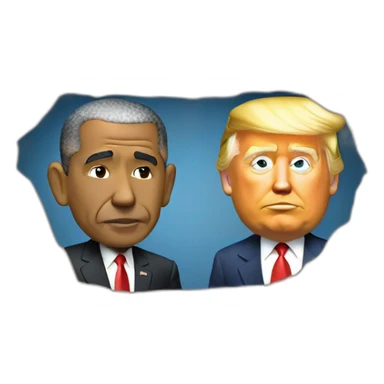 Trump et Obama qui s'embrasse sticker
