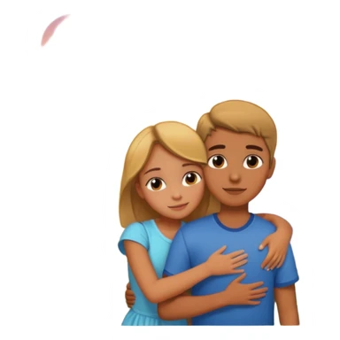 una chica con un chico abrazados viendo el atardecer sticker