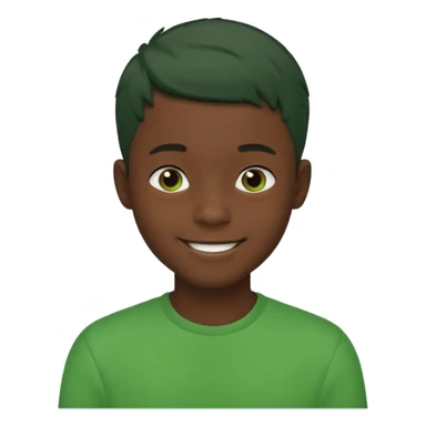 black boy with green short hair sticker