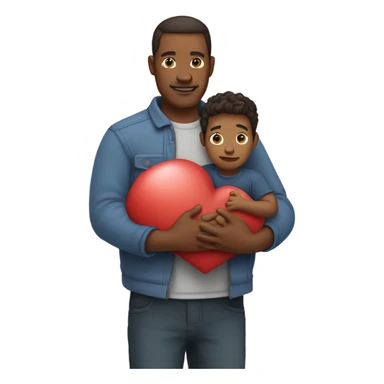 Father holds his heart in his arm sticker