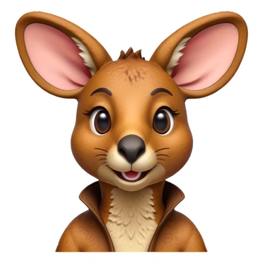 Cinematic Realistic Comical Kangaroo Portrait Emoji, Head tilted dramatically with an exaggeratedly amused expression, featuring a striking, richly textured tawny coat with bold natural markings and wide, expressive eyes full of playful disbelief, rendered with lifelike precision and dynamic natural light, high shine, dramatic yet playful, styled with an air of cheeky outback mischief, soft glowing outline, capturing the essence of a spirited and over‐the‐top kangaroo that looks ready to bound its way into viral fame! sticker