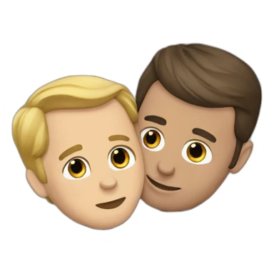 macron and poutine hugging sticker