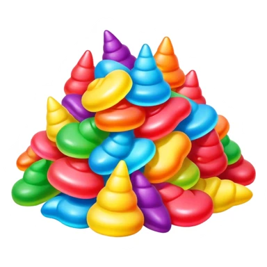 Rainbow gummy unicorn poop sticker