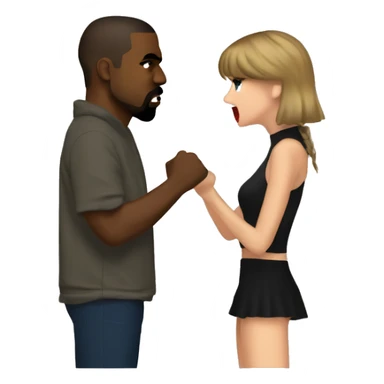 kanye west and taylor swift in a fight sticker