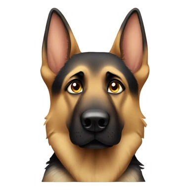 German Shepherd with a pouty face and watery eyes  sticker