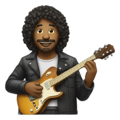 A man playing guitar and another playing synthetizer  sticker