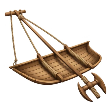 An emoji of an ancient Egyptian wooden plow with a rope handle. sticker