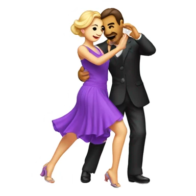 proyector de luz  donde aparece una pareja de tango bailando sticker