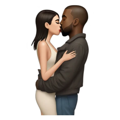 Kanye West and Dua Lipa are kissing sticker