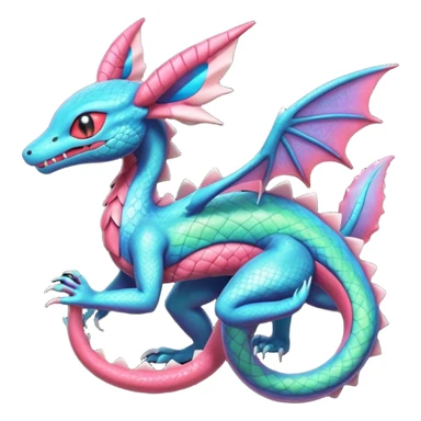 Spooky ghastly oily scaly stitched colorful Salandit-Flygon-Sylveon-Umbreon-fusion-Pokémon-hybrid-creature  sticker