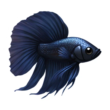 Black betta fish short fins sticker