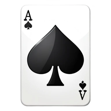 ace of spades playing card symbol, classic emoji style, with a red background sticker